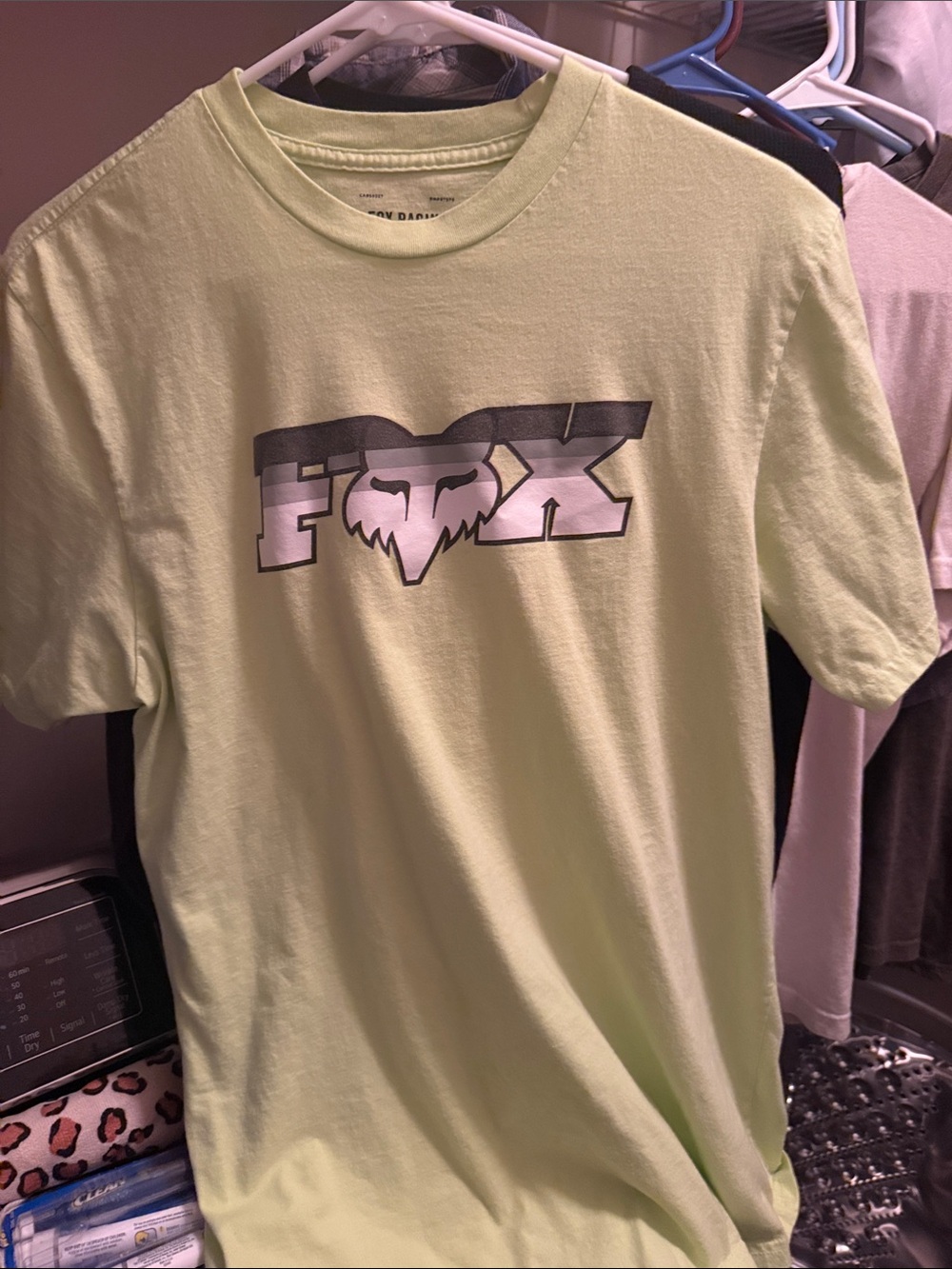 Fox Short Sleeve Tee in Lime Green with Graphic Logo